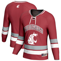 Washington State Cougars Hockey Jersey, Crimson Sportswear Jersey Shirt, Long Sleeve Hockey Sweater Jersey, Casual Gift for Men
