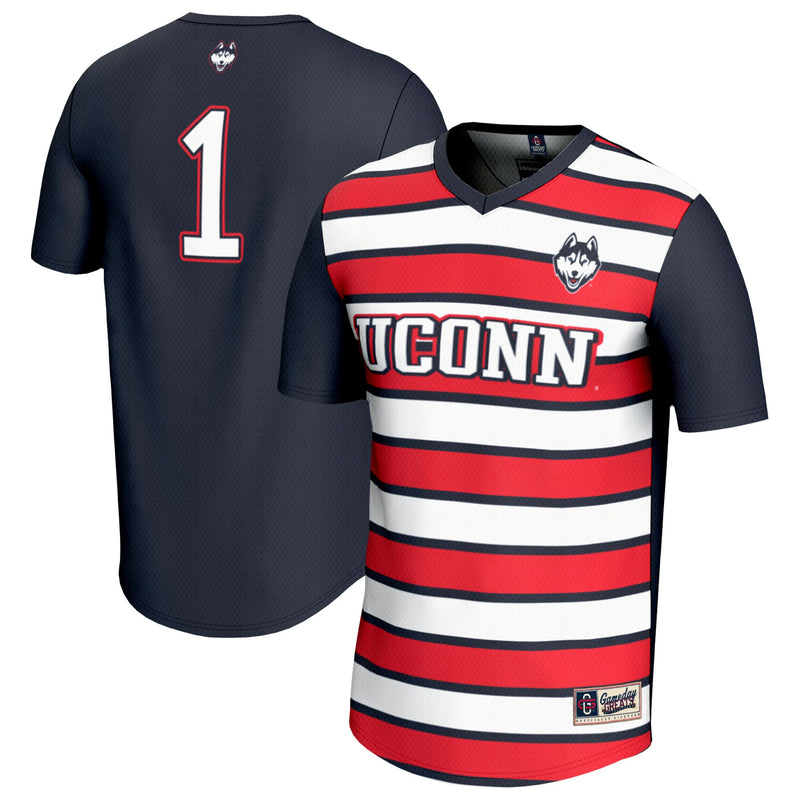 UConn Huskies Soccer Jersey, Navy Fashion Lightweight Sportswear Jersey Shirt, Lightweight Breathable Athletic Jersey, Casual Gift for Men