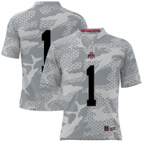 Ohio State Buckeyes Camo Football Jersey, Gray Sportswear Jersey Shirt, Lightweight Breathable Athletic Jersey, Casual Gift for Men