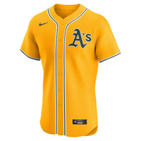 Athletics Baseball Jersey, Gold Elite Alternate Sportswear Jersey Shirt, Lightweight Breathable Athletic Jersey, Casual Gift for Men