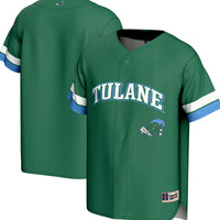 Tulane Green Wave Baseball Jersey, Baseball Sportswear Jersey Shirt, Lightweight Breathable Athletic Jersey, Casual Gift for Men