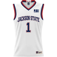 Jackson State Tigers Basketball Jersey, White Lightweight Sportswear Jersey Shirt, Sleeveless Athletic Tank Jersey, Casual Gift for Men
