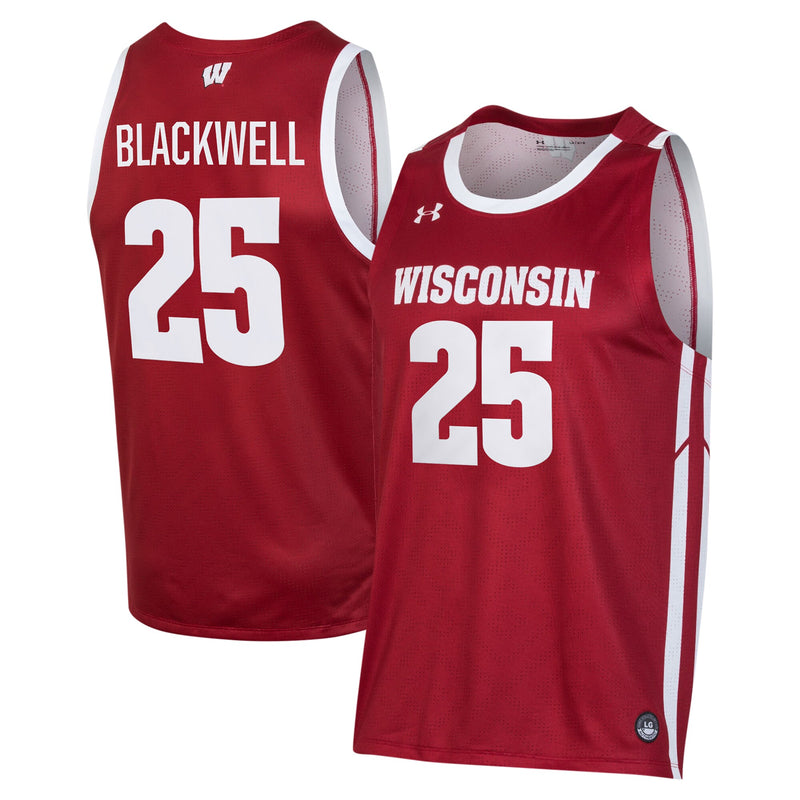 Wisconsin Badgers Basketball Jersey, Red Replica Sportswear Jersey Shirt, Sleeveless Athletic Tank Jersey, Casual Gift for Men, Style 202767435