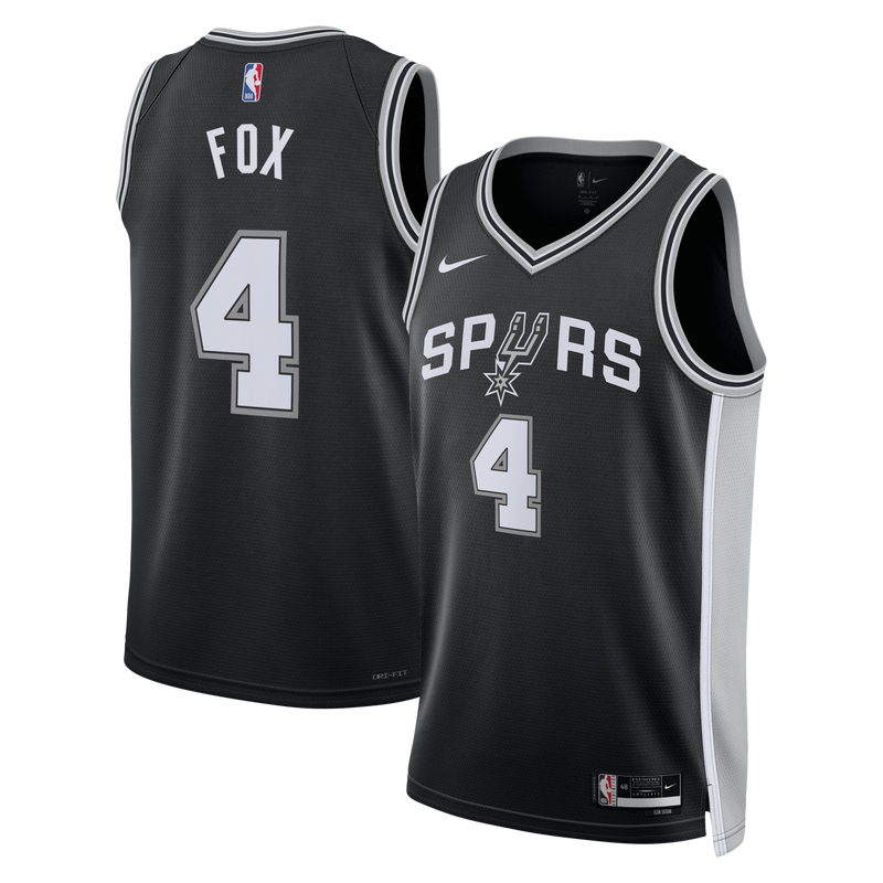 De'Aaron Fox San Antonio Spurs Basketball Jersey, Black Swingman Sportswear Jersey Shirt, Sleeveless Athletic Tank Jersey, Casual Gift for Men