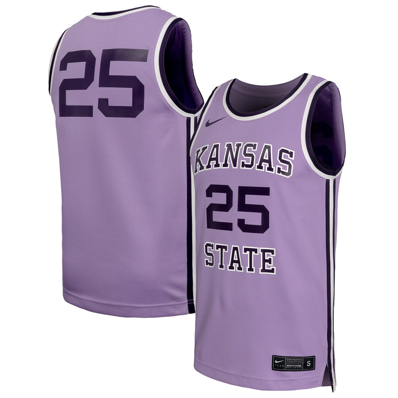 Kansas State Wildcats Basketball Jersey, Lavender Replica Retro Sportswear Jersey Shirt, Sleeveless Athletic Tank Jersey, Casual Gift for Men