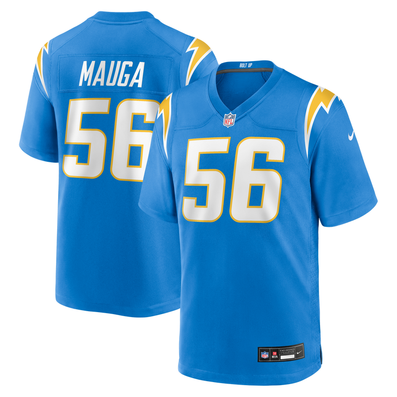 Kanai Mauga Los Angeles Chargers Football Jersey, Powder Sportswear Jersey Shirt, Lightweight Breathable Athletic Jersey, Casual Gift for Men