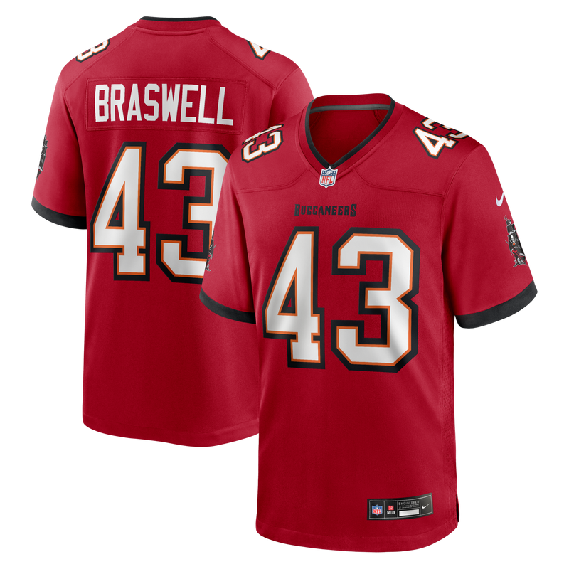 Chris Braswell Tampa Bay Buccaneers Football Jersey, Red Sportswear Jersey Shirt, Lightweight Breathable Athletic Jersey, Casual Gift for Men