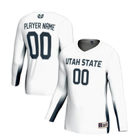 Utah State Aggies Volleyball Jersey, White Lightweight Sportswear Jersey Shirt, Lightweight Breathable Athletic Jersey, Casual Gift for Men
