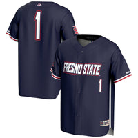 Fresno State Bulldogs Lightweight Baseball Jersey, Navy Sportswear Jersey Shirt, Lightweight Breathable Athletic Jersey, Casual Gift for Men