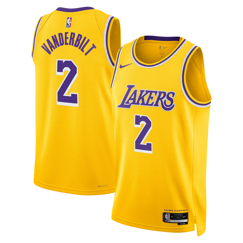 Jarred Vanderbilt Los Angeles Lakers Basketball Jersey, Gold Sportswear Jersey Shirt, Sleeveless Athletic Tank Jersey, Casual Gift for Men