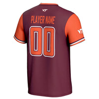 Virginia Tech Hokies Softball Jersey, Maroon Lightweight Sportswear Jersey Shirt, Lightweight Breathable Athletic Jersey, Casual Gift for Men