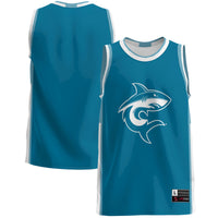Hawaii Pacific Sharks Basketball Jersey, Teal Lightweight Sportswear Jersey Shirt, Sleeveless Athletic Tank Jersey, Casual Gift for Men