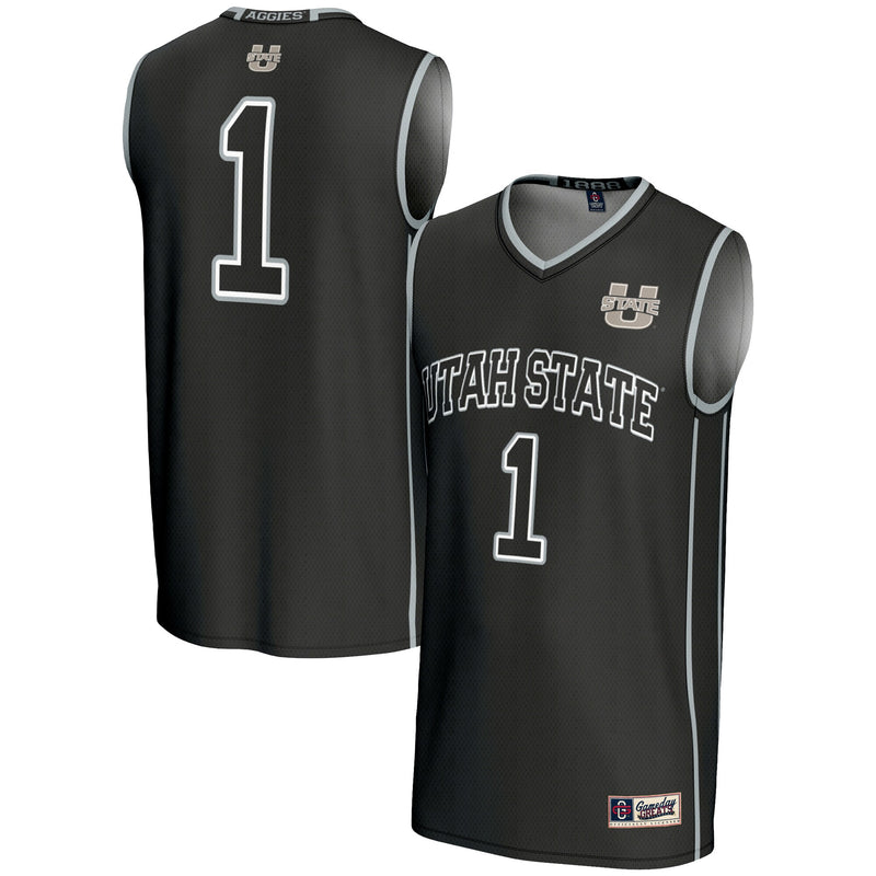 Utah State Aggies Basketball Jersey, Black Sportswear Jersey Shirt, Sleeveless Athletic Tank Jersey, Casual Gift for Men, Style 5281328