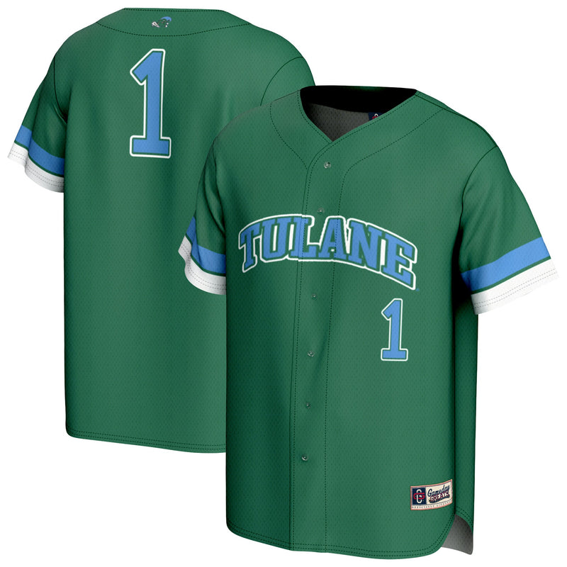 Tulane Green Wave Baseball Jersey, Fashion Lightweight Sportswear Jersey Shirt, Lightweight Breathable Athletic Jersey, Casual Gift for Men