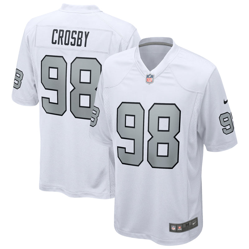 Maxx Crosby Las Vegas Raiders Football Jersey, White Game Sportswear Jersey Shirt, Lightweight Breathable Athletic Jersey, Casual Gift for Men