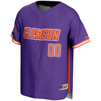 Clemson Tigers Baseball Jersey, Purple Lightweight Sportswear Jersey Shirt, Lightweight Breathable Athletic Jersey, Casual Gift for Men