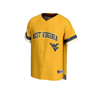 West Virginia Mountaineers Baseball Jersey, Gold Sportswear Jersey Shirt, Lightweight Breathable Athletic Jersey, Casual Gift for Men