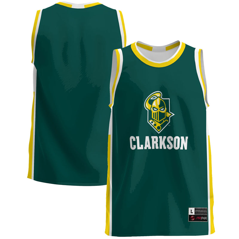 Clarkson Golden Knights Basketball Jersey, Green Lightweight Sportswear Jersey Shirt, Sleeveless Athletic Tank Jersey, Casual Gift for Men
