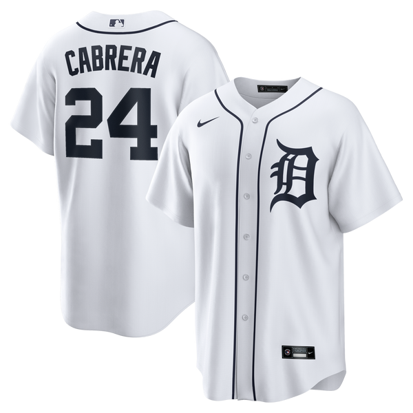 Detroit Tigers Miguel Cabrera White Home Retired Player Replica Jersey