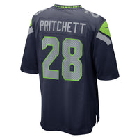 Nehemiah Pritchett Seattle Seahawks Football Jersey, Navy Sportswear Jersey Shirt, Lightweight Breathable Athletic Jersey, Casual Gift for Men