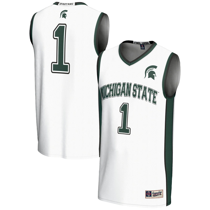 Michigan State Spartans Basketball Jersey, White Lightweight Sportswear Jersey Shirt, Sleeveless Athletic Tank Jersey, Casual Gift for Men