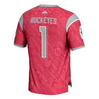 Ohio State Buckeyes Highlight Football Jersey, Scarlet Sportswear Jersey Shirt, Lightweight Breathable Athletic Jersey, Casual Gift for Men