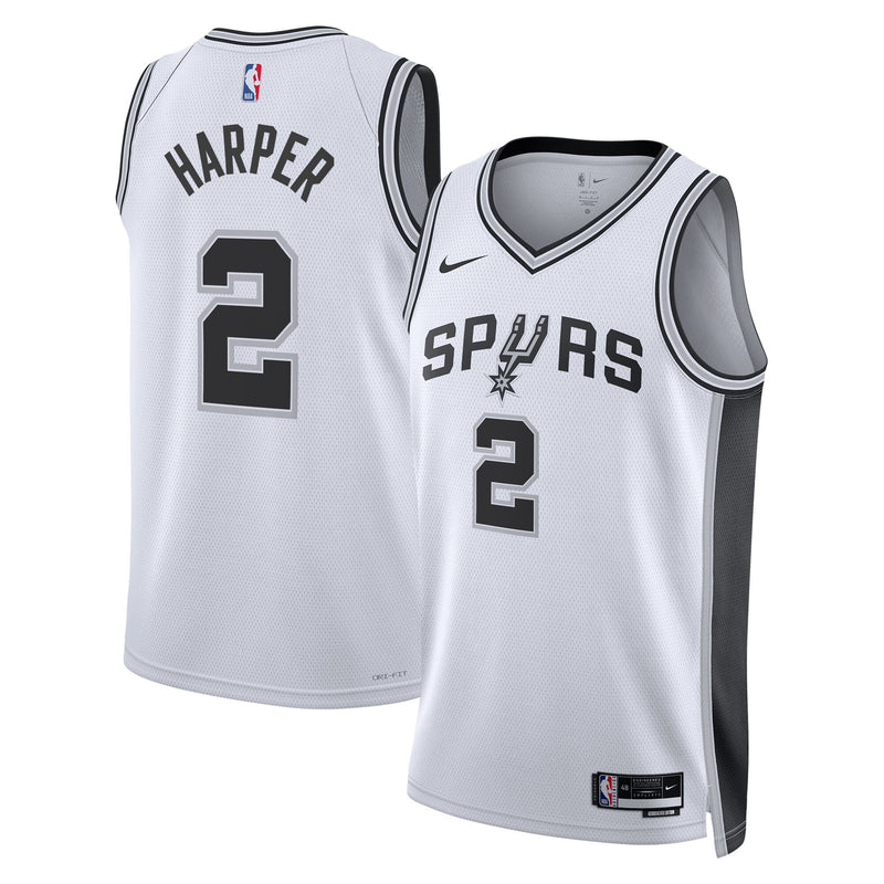 Dylan Harper San Antonio Spurs Basketball Jersey, White Swingman Sportswear Jersey Shirt, Sleeveless Athletic Tank Jersey, Casual Gift for Men