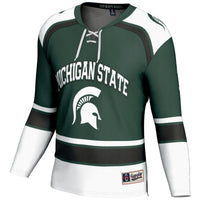 Michigan State Spartans Hockey Jersey, Green Sportswear Jersey Shirt, Long Sleeve Hockey Sweater Jersey, Casual Gift for Men, Style 200060820