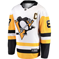 Sidney Crosby Pittsburgh Penguins Hockey Jersey, White Breakaway Sportswear Jersey Shirt, Long Sleeve Hockey Sweater Jersey, Casual Gift for Men