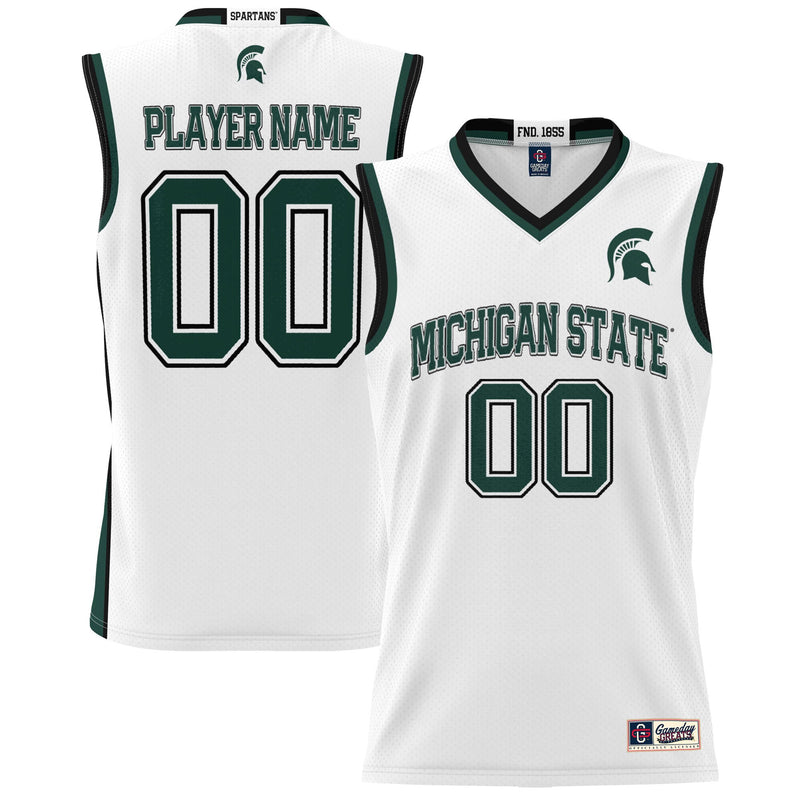 Michigan State Spartans Basketball Jersey, White Sportswear Jersey Shirt, Sleeveless Athletic Tank Jersey, Casual Gift for Men