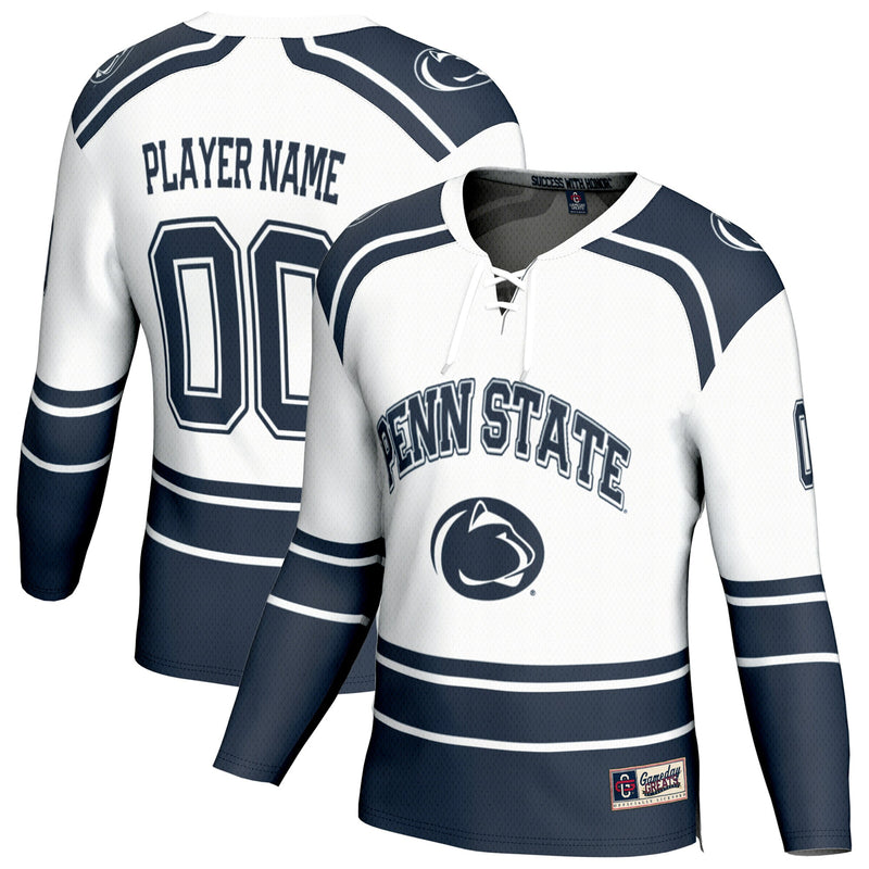 Penn State Nittany Lions Hockey Jersey, White Sportswear Jersey Shirt, Long Sleeve Hockey Sweater Jersey, Casual Gift for Men, Style 204685828