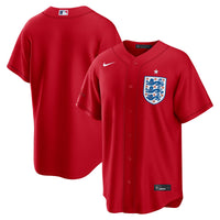 England National Team x MLB Red Stadium Replica Baseball Jersey, Sportswear Jersey Shirt, Lightweight Athletic Jersey, Casual Gift for Men