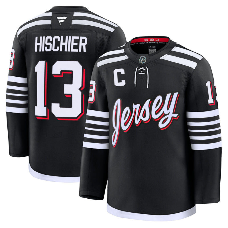 Nico Hischier New Jersey Devils Hockey Jersey, Black Premium Sportswear Jersey Shirt, Long Sleeve Hockey Sweater Jersey, Casual Gift for Men