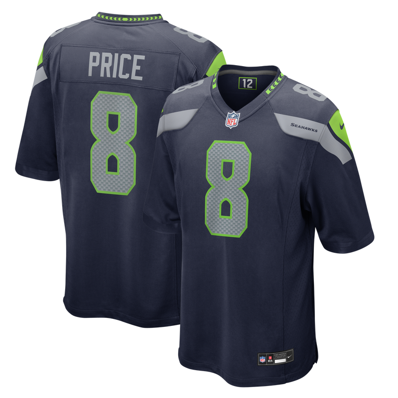 Jadarian Price Seattle Seahawks Football Jersey, Navy Game Sportswear Jersey Shirt, Lightweight Breathable Athletic Jersey, Casual Gift for Men
