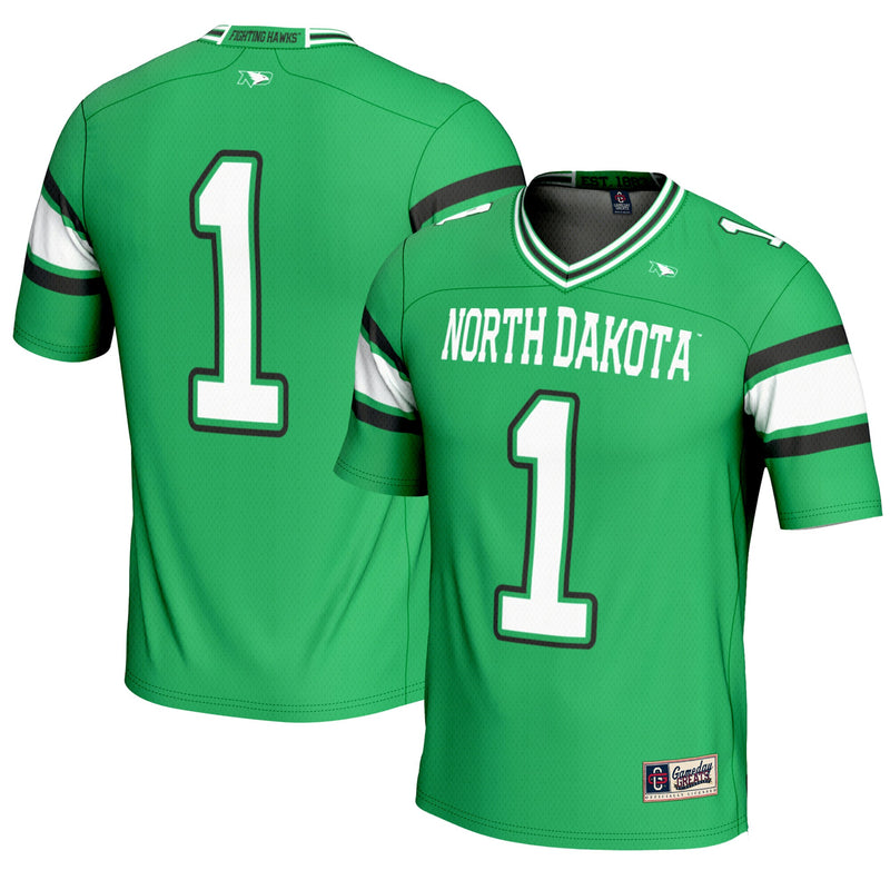 North Dakota Football Jersey, Kelly Green Sportswear Jersey Shirt, Lightweight Breathable Athletic Jersey, Casual Gift for Men, Style 5234328