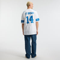 Amon-Ra St. Brown Detroit Lions Football Jersey, White Game Sportswear Jersey Shirt, Lightweight Breathable Athletic Jersey, Casual Gift for Men