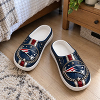 NE Heritage Crest - Navy and Silver Clog Sandals