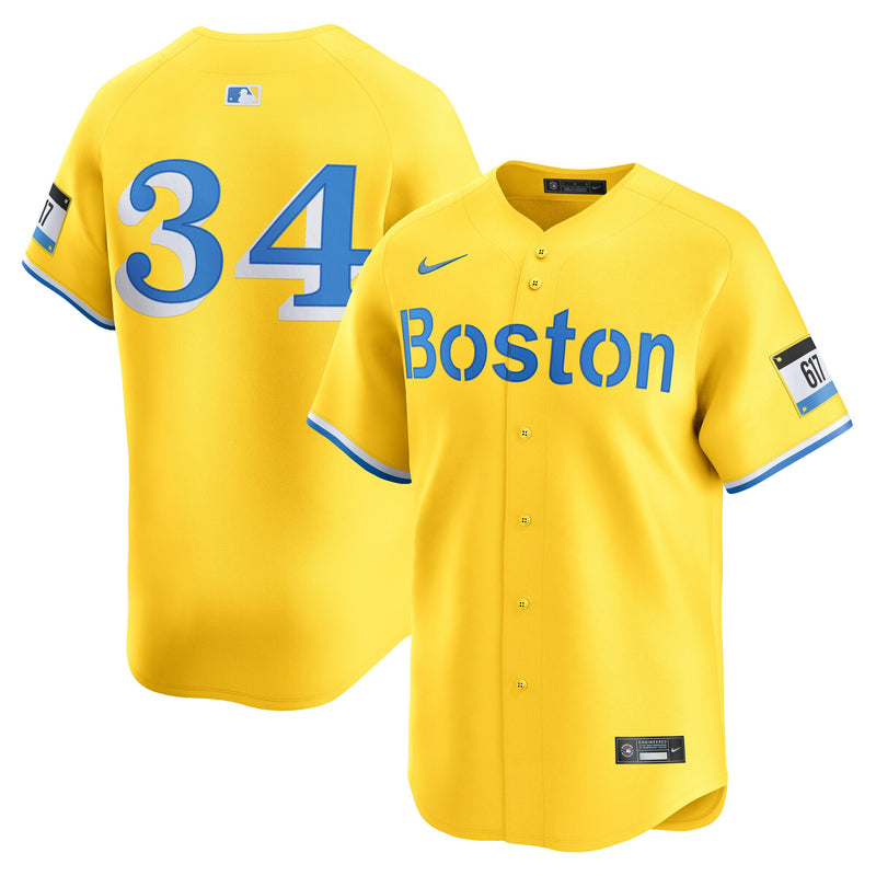 David Ortiz Boston Red Sox Baseball Jersey, Yellow Limited Sportswear Jersey Shirt, Lightweight Breathable Athletic Jersey, Casual Gift for Men
