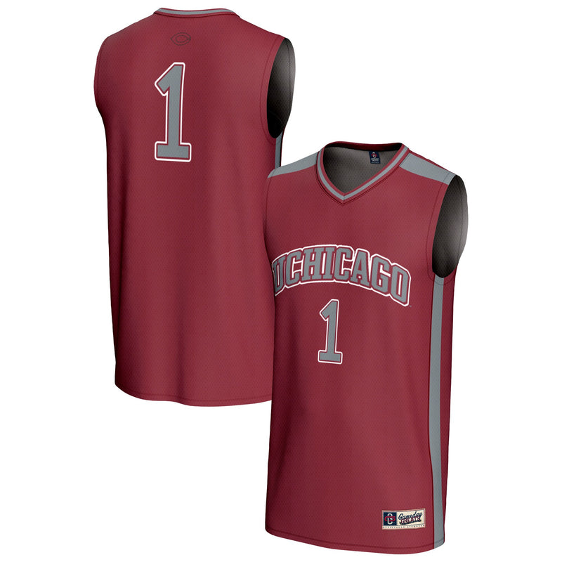 UChicago Maroons Basketball Jersey, Maroon Fashion Lightweight Sportswear Jersey Shirt, Sleeveless Athletic Tank Jersey, Casual Gift for Men