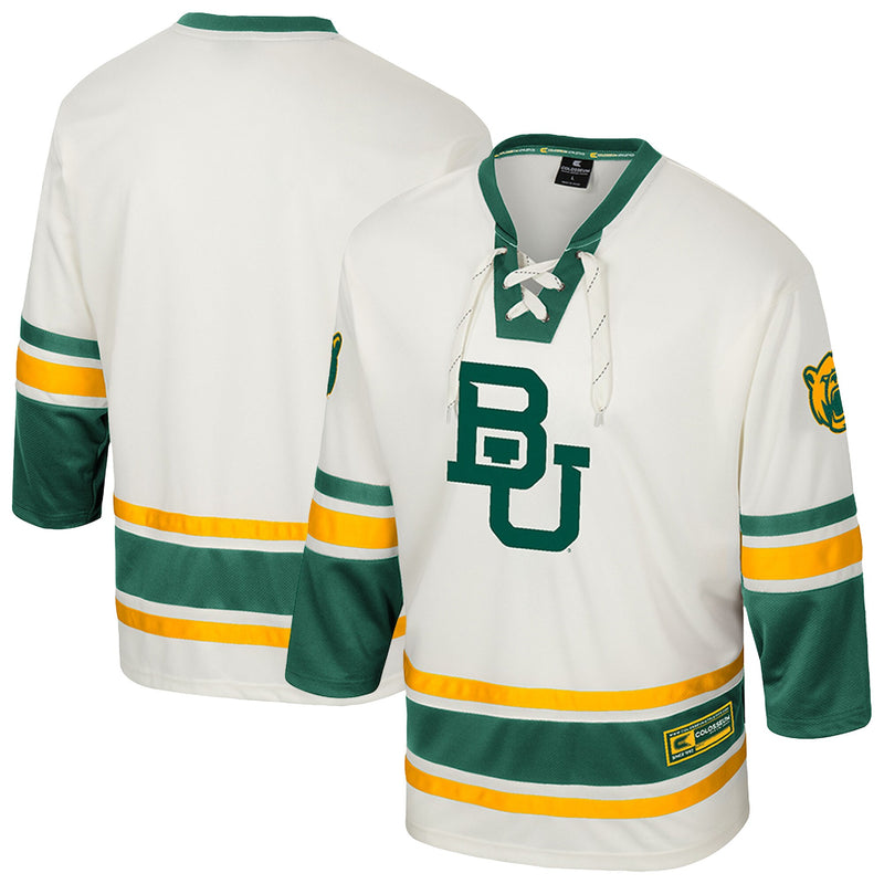 Baylor Bears Hockey Jersey, Cream Fashion Sportswear Jersey Shirt, Long Sleeve Hockey Sweater Jersey, Casual Gift for Men