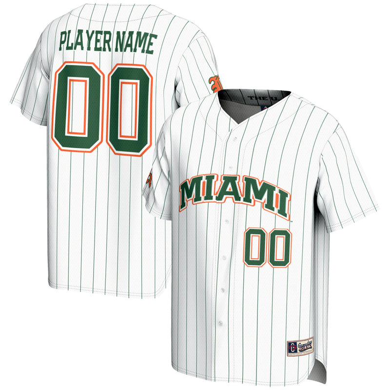 Miami Hurricanes Baseball Jersey, White Lightweight Sportswear Jersey Shirt, Lightweight Breathable Athletic Jersey, Casual Gift for Men