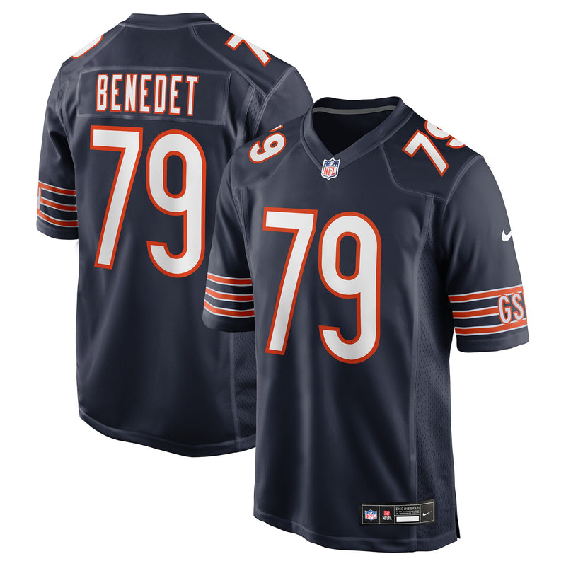 Theo Benedet Chicago Bears Football Jersey, Navy Game Sportswear Jersey Shirt, Lightweight Breathable Athletic Jersey, Casual Gift for Men