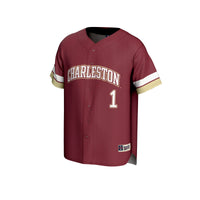 Charleston Cougars Baseball Jersey, Maroon Sportswear Jersey Shirt, Lightweight Breathable Athletic Jersey, Casual Gift for Men, Style 202497511