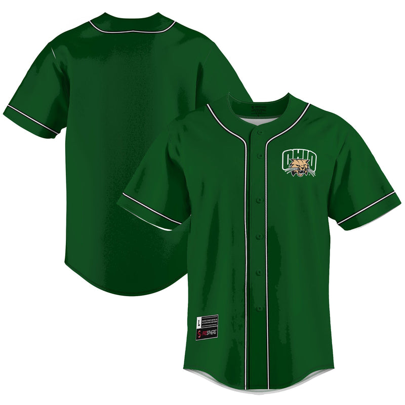 Ohio Bobcats Baseball Jersey, Green Sportswear Jersey Shirt, Lightweight Breathable Athletic Jersey, Casual Gift for Men, Style 4725883