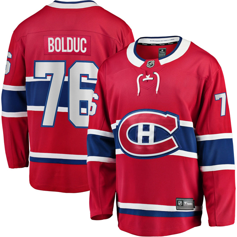Zack Bolduc Montreal Canadiens Hockey Jersey, Red Breakaway Home Sportswear Jersey Shirt, Long Sleeve Hockey Sweater Jersey, Casual Gift for Men