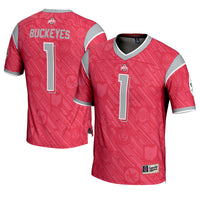 Ohio State Buckeyes Highlight Football Jersey, Scarlet Sportswear Jersey Shirt, Lightweight Breathable Athletic Jersey, Casual Gift for Men