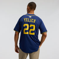 Christian Yelich Milwaukee Brewers Baseball Jersey, Navy Sportswear Jersey Shirt, Lightweight Breathable Athletic Jersey, Casual Gift for Men