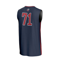 Liberty Flames Basketball Jersey, Navy Fashion Lightweight Sportswear Jersey Shirt, Sleeveless Athletic Tank Jersey, Casual Gift for Men