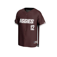 Texas A&M Aggies Lightweight Baseball Jersey, Maroon Sportswear Jersey Shirt, Lightweight Breathable Athletic Jersey, Casual Gift for Men