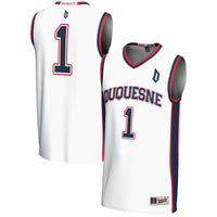 Duquesne Dukes Basketball Jersey, White Lightweight Sportswear Jersey Shirt, Sleeveless Athletic Tank Jersey, Casual Gift for Men